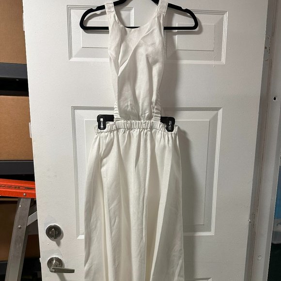 SIR The Label Alena Maxi Dress Womens Open Back Elastic Waist White Small - Picture 1 of 4